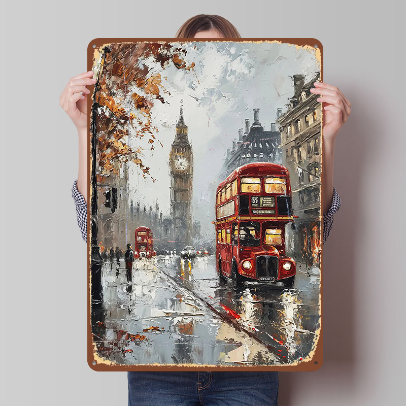Retro Gaming In London - London Bus Charm Metal Poster Customized