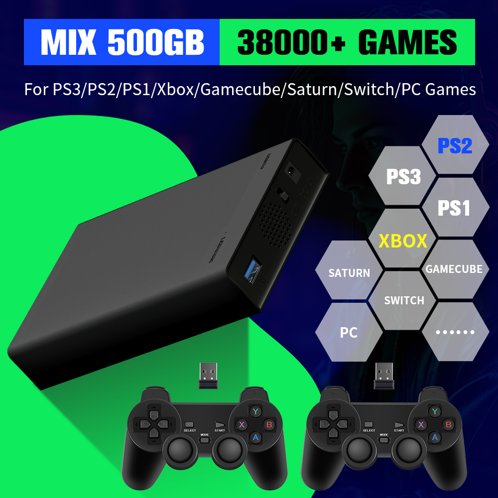 Retro Gaming Ps2 - 500G Game Hard Drive With 38000+Games