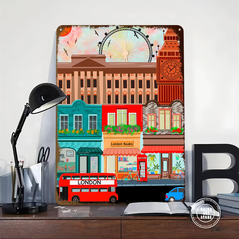 London Travel Tinplate Poster  - Retro Gaming In London ulasan dan harga