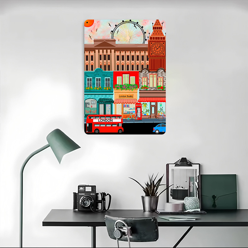 London Travel Tinplate Poster  - Retro Gaming In London ulasan dan harga