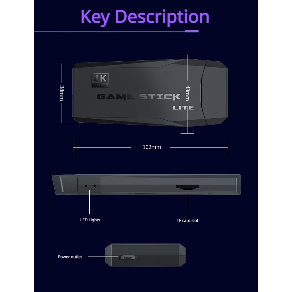 Portable 4K Retro Game Stick C - Retro Gaming Console Lego ulasan dan harga