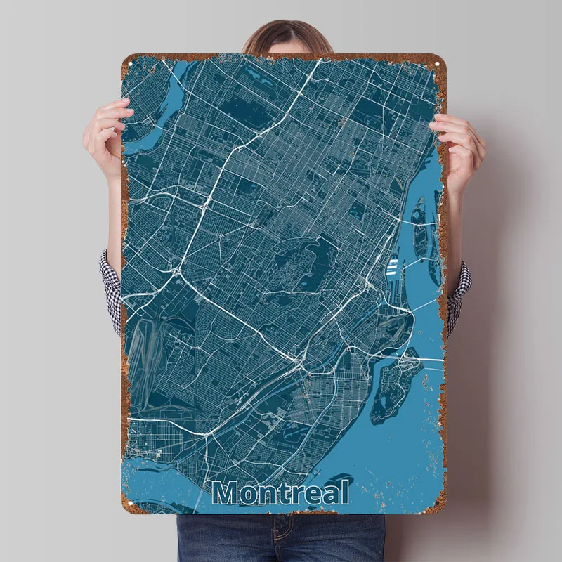 Montreal City Map Poster Map M - Retro Gaming Montreal ulasan dan harga